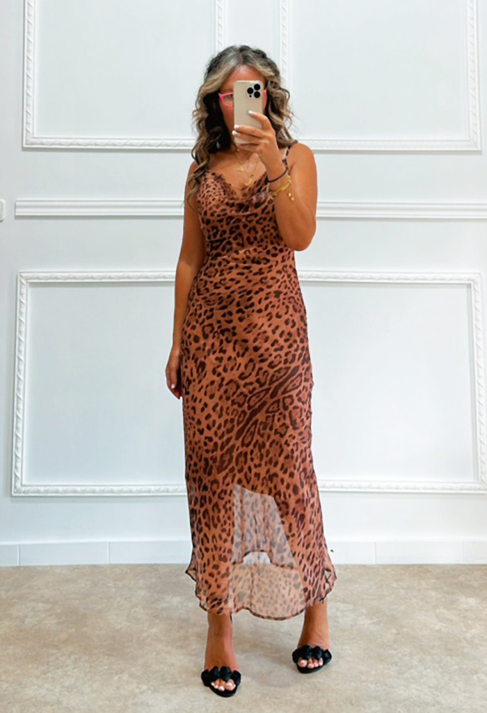 Φόρεμα leopard με τιράντα Φόρεμα leopard με τιράντα