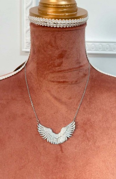 Feather pendant silver
