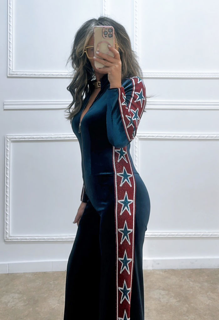 Ολόσωμη φόρμα με αστέρια μπλε