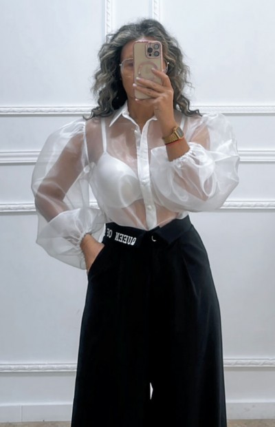 Πουκάμισο διαφάνεια άσπρο