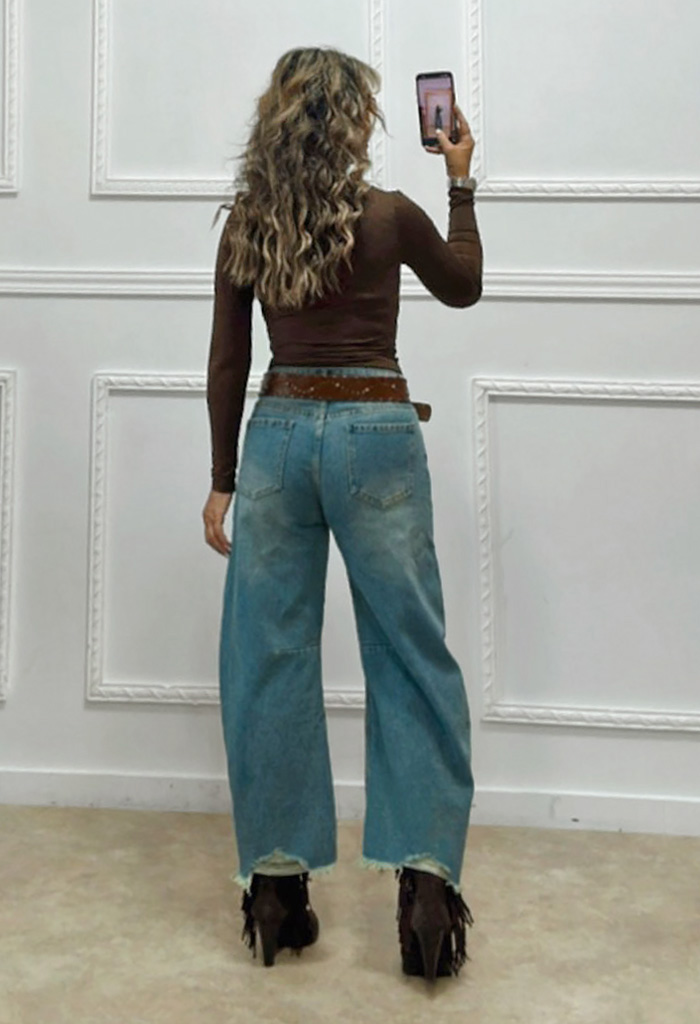 Wide τζιν μπλε