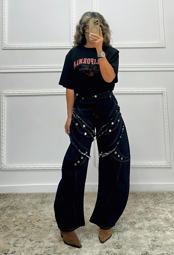 Barrel τζιν με λεπτομέρειες