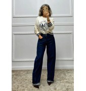 Barrel τζιν σκούρο μπλε