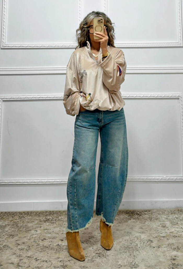 Wide τζιν μπλε