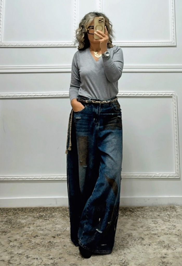 Τζιν με καφέ λεπτομέρειες