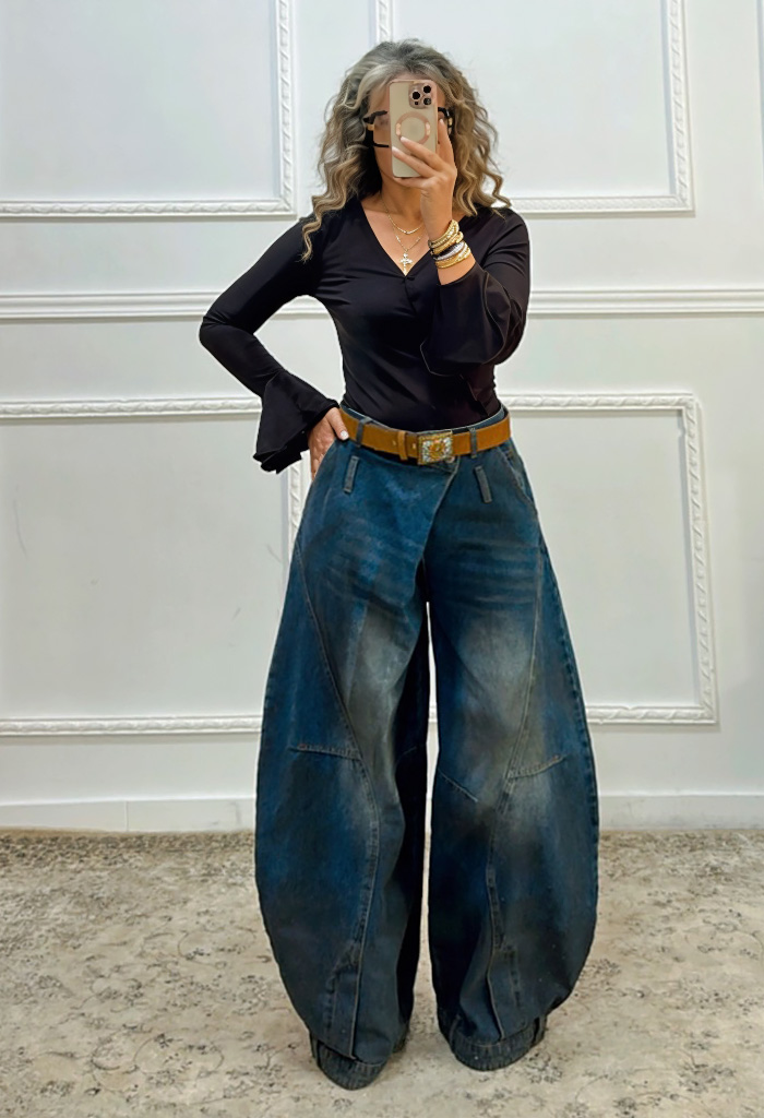 Μπλούζα με κουμπιά μπροστά καφέ