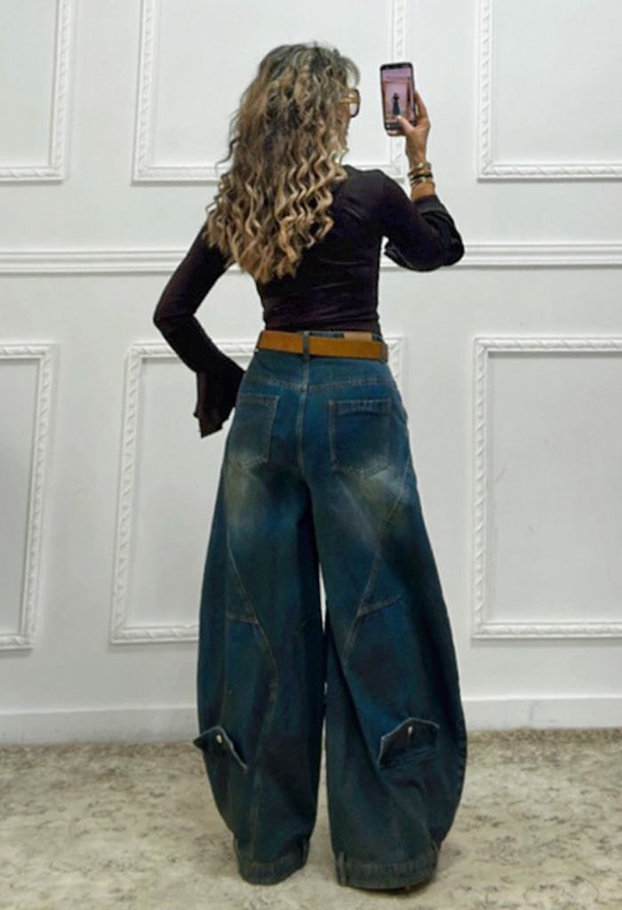 Μπλούζα με κουμπιά μπροστά καφέ