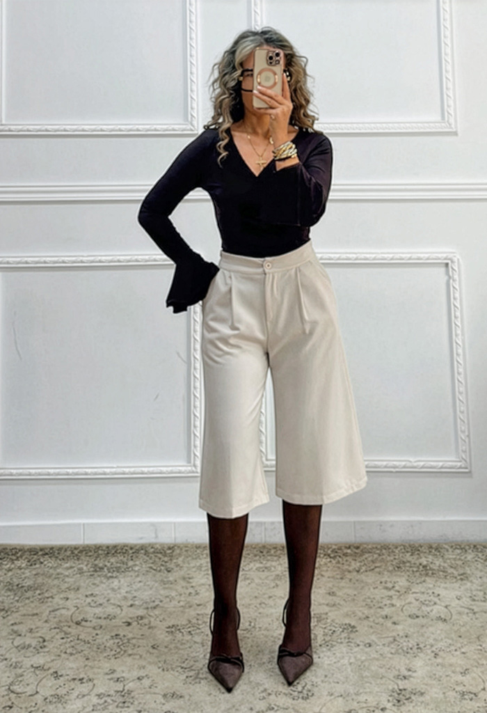 Μπλούζα με κουμπιά μπροστά καφέ