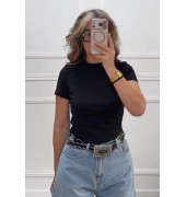 Μπλούζα βαμβακερή μαύρη