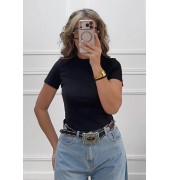 Μπλούζα βαμβακερή μαύρη