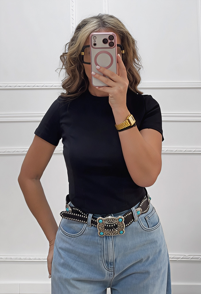 Μπλούζα βαμβακερή μαύρη