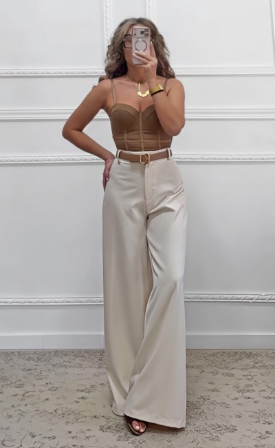 Κορσές με τιράντες μπεζ