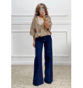 Ισόφαρδο τζιν παντελόνι μπλε σκούρο