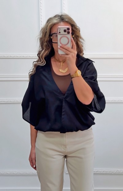 Μπλούζα Safari μαύρη