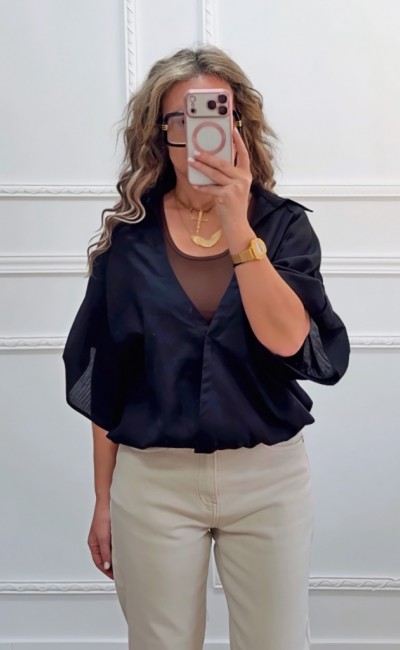 Μπλούζα Safari μαύρη