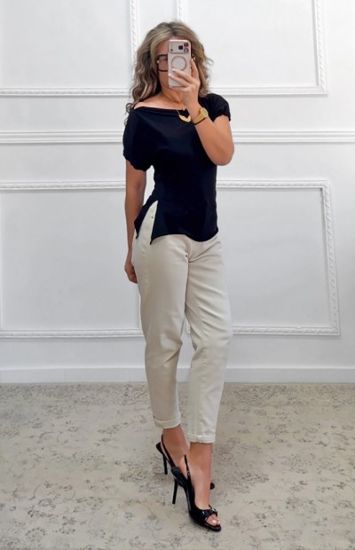 Μπλούζα με άνοιγμα μαύρη