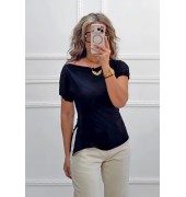 Μπλούζα με άνοιγμα μαύρη