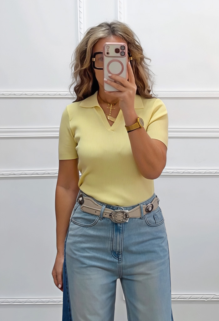 Μπλούζα πόλο κίτρινη