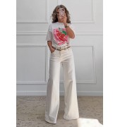 Ισόφαρδο τζιν παντελόνι λευκό Ισόφαρδο τζιν παντελόνι λευκό