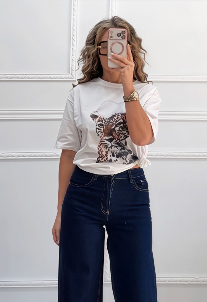 T-shirt βαμβακερό LEOPARD