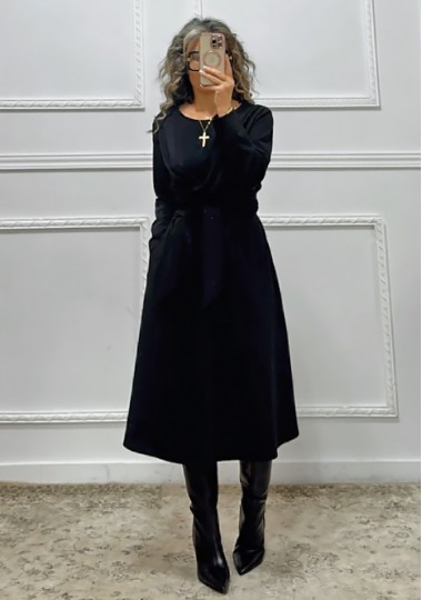 Midi φόρεμα μαύρο