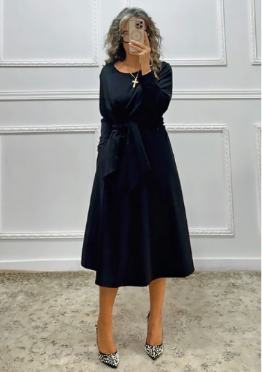 Midi φόρεμα μαύρο