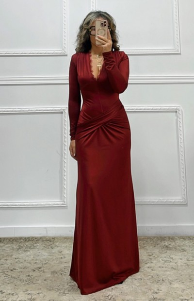 Μακρύ φόρεμα μπορντό