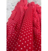 Φόρεμα με βολάν κόκκινο πουά