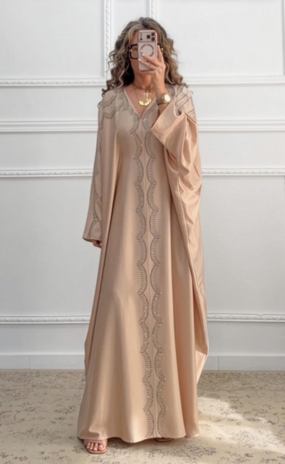 Καφτάνι με στρας σαμπανιζέ