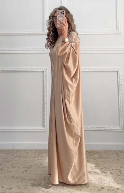 Καφτάνι με στρας σαμπανιζέ