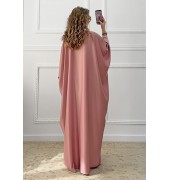 Καφτάνι με στρας ροζ nude