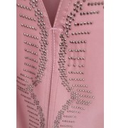 Καφτάνι με στρας ροζ nude