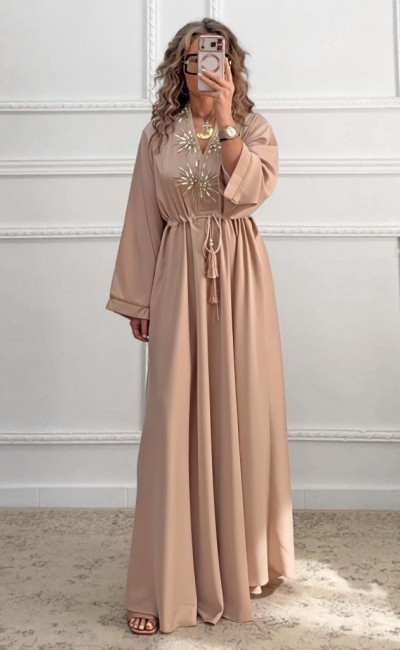 Μακρύ φόρεμα σαμπανιζέ