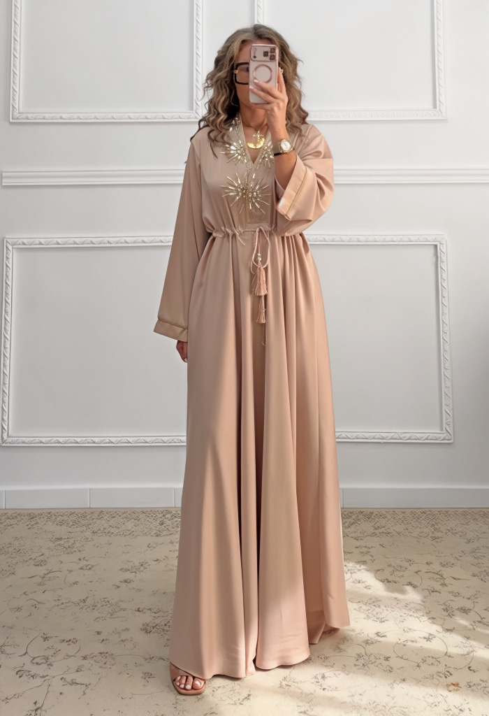 Μακρύ φόρεμα σαμπανιζέ