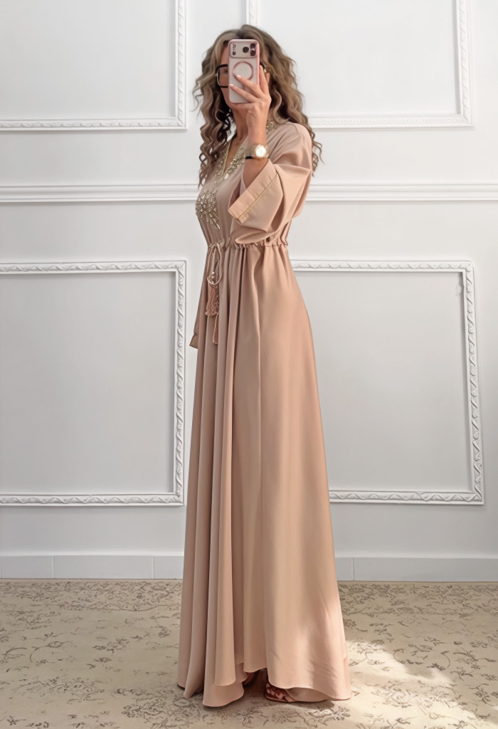 Μακρύ φόρεμα σαμπανιζέ