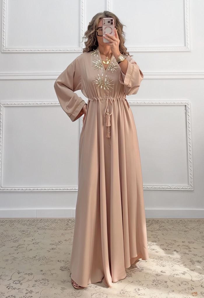 Μακρύ φόρεμα σαμπανιζέ