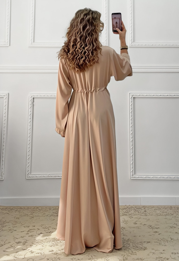 Μακρύ φόρεμα σαμπανιζέ