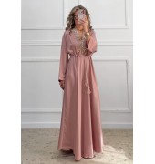 Μακρύ φόρεμα ροζ nude