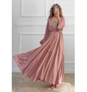 Μακρύ φόρεμα ροζ nude