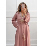 Μακρύ φόρεμα ροζ nude