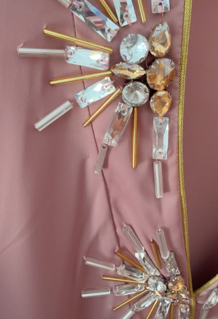 Μακρύ φόρεμα ροζ nude