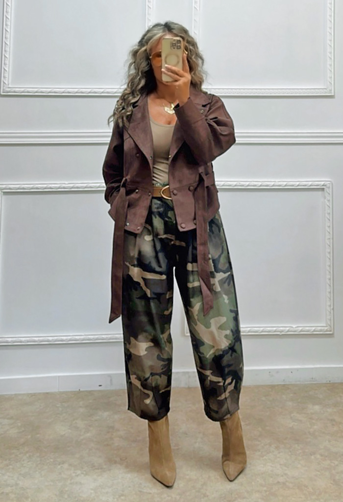 Σουέτ πανωφόρι σοκολά