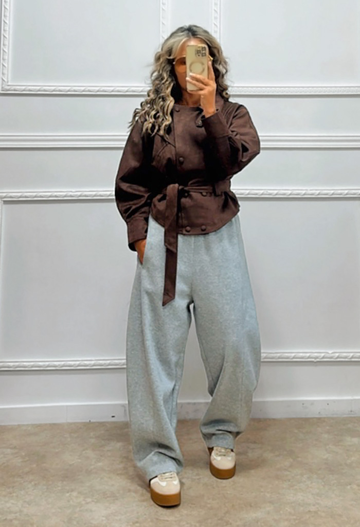 Σουέτ πανωφόρι σοκολά