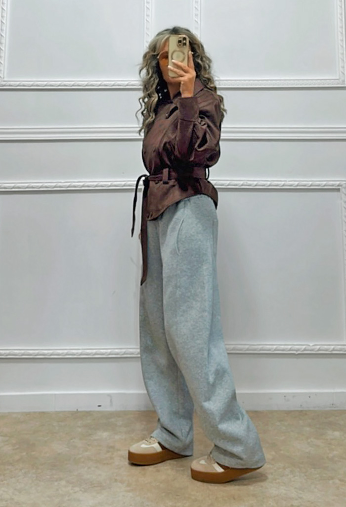 Σουέτ πανωφόρι σοκολά