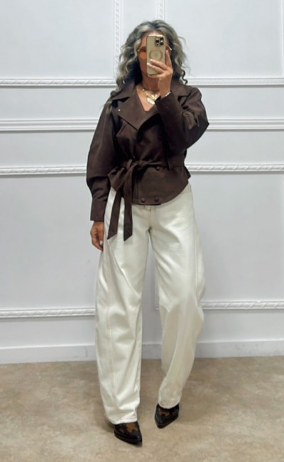 Σουέτ πανωφόρι σοκολά