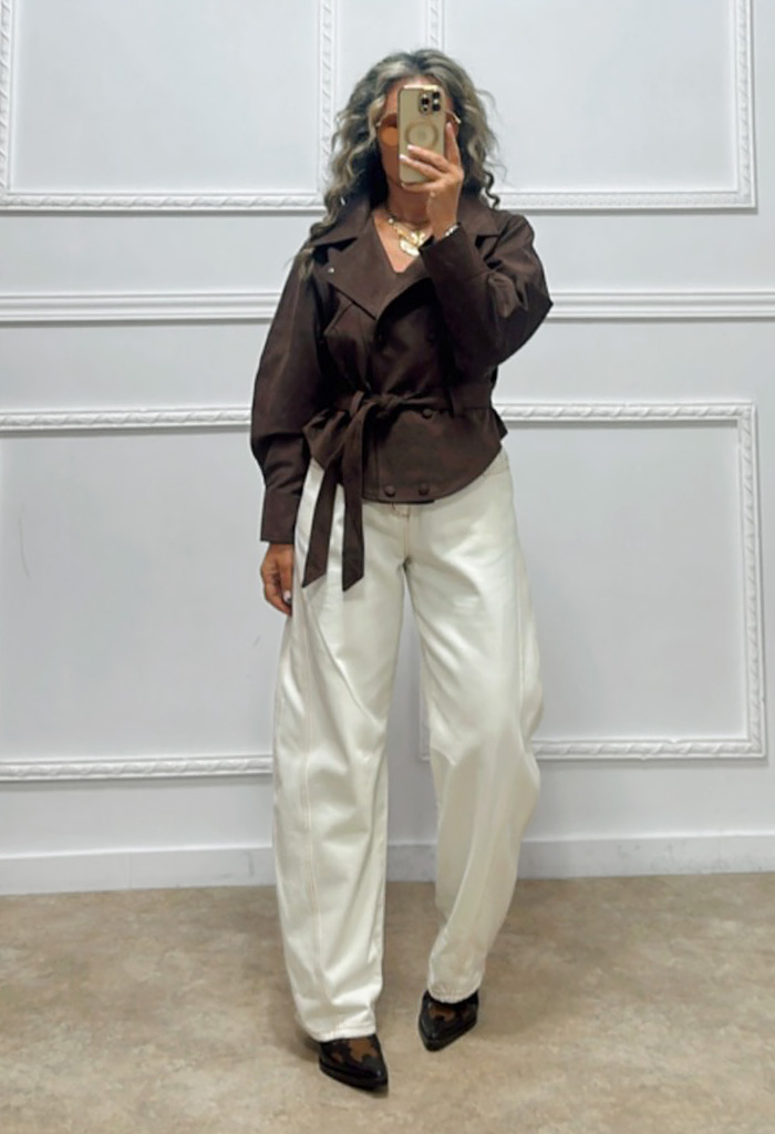 Σουέτ πανωφόρι σοκολά