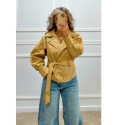 Σουέτ πανωφόρι κάμελ