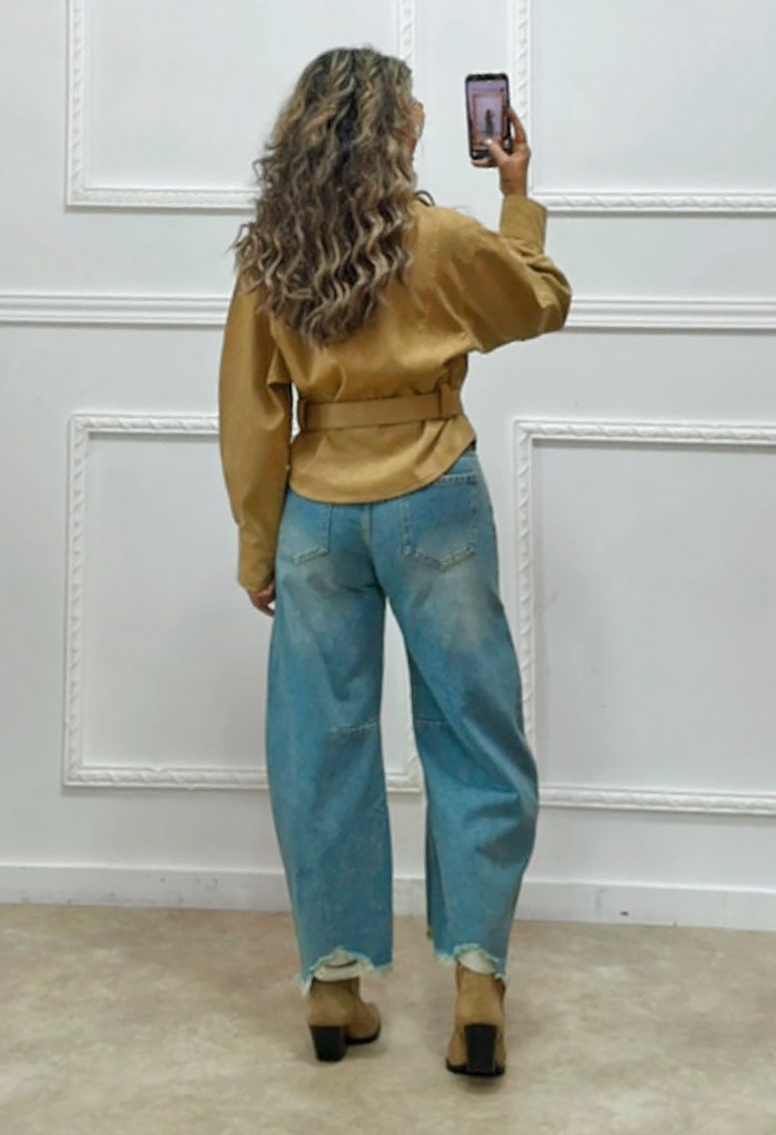 Σουέτ πανωφόρι κάμελ