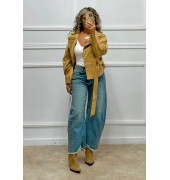 Σουέτ πανωφόρι κάμελ