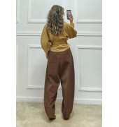 Σουέτ πανωφόρι κάμελ